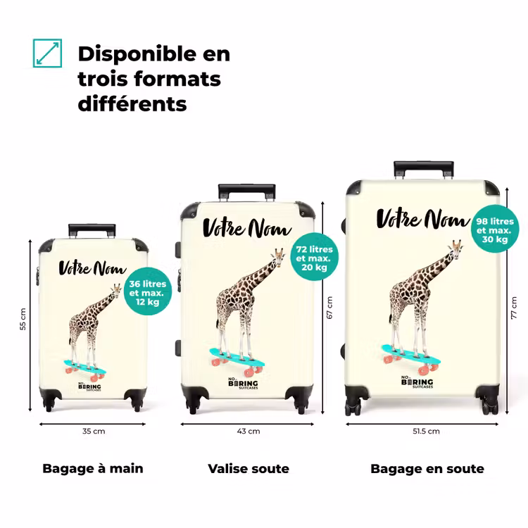 Valise avec nom - Girafe blanche — 3