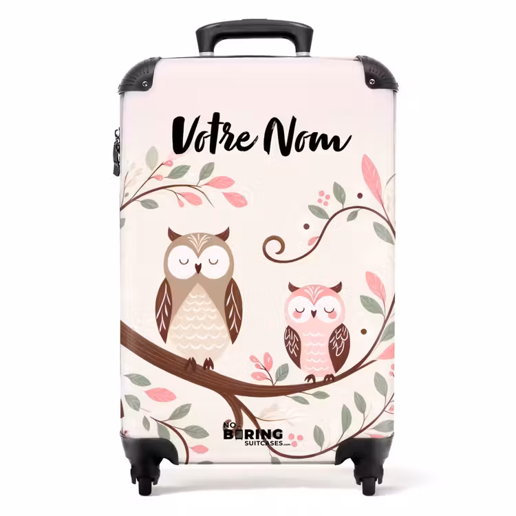 Valise avec nom - Hiboux endormis — 1