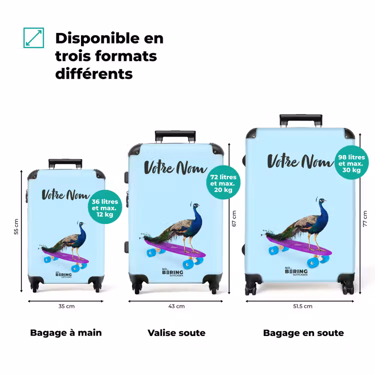Valise avec nom - Paon de passage — 3