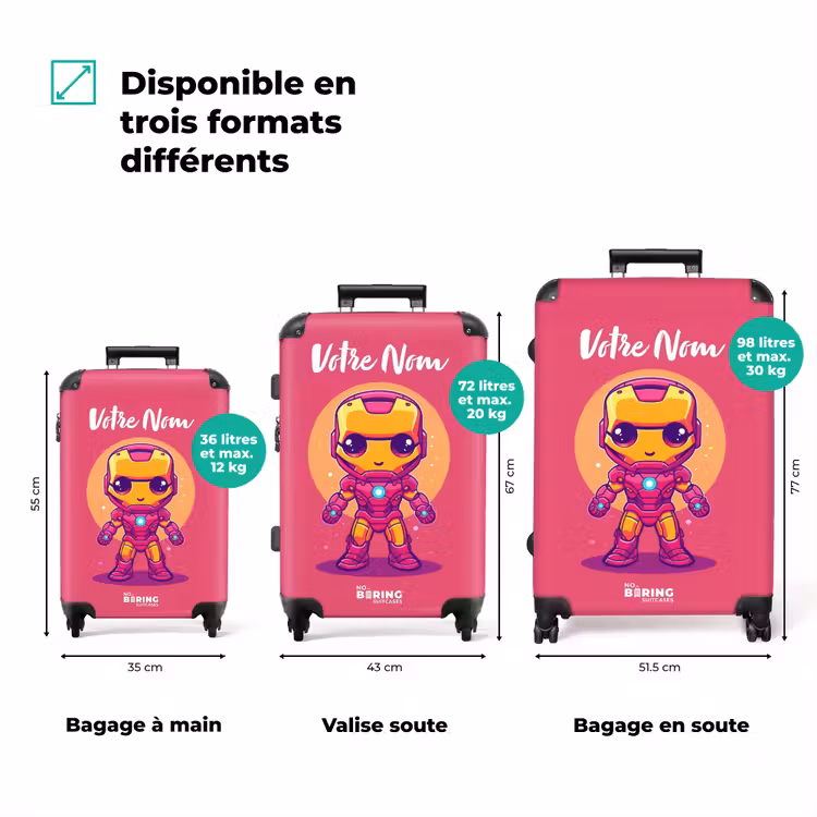 Valise avec nom - Ranger rose — 3