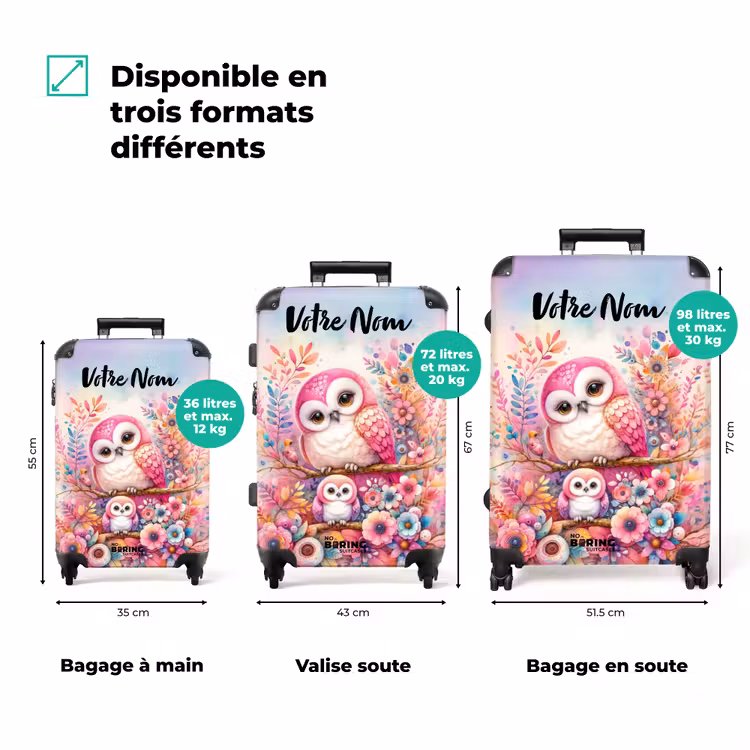 Valise avec nom - Rubis rose — 3