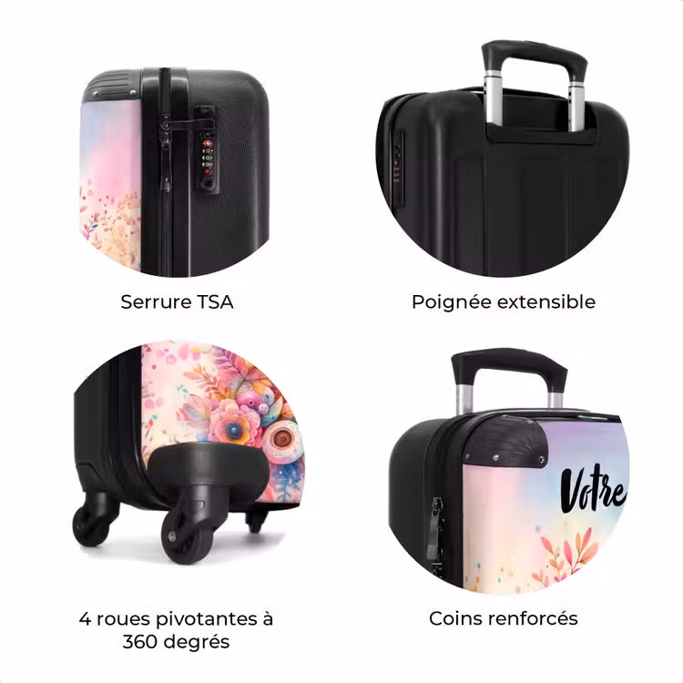 Valise avec nom - Rubis rose — 8