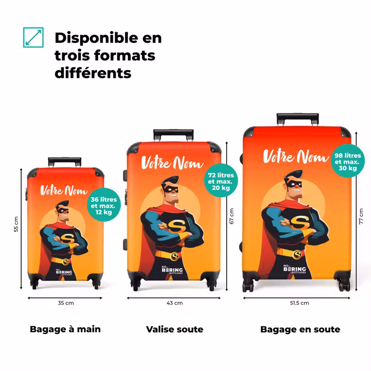 Valise avec nom - Super-héros ensoleillé — 3