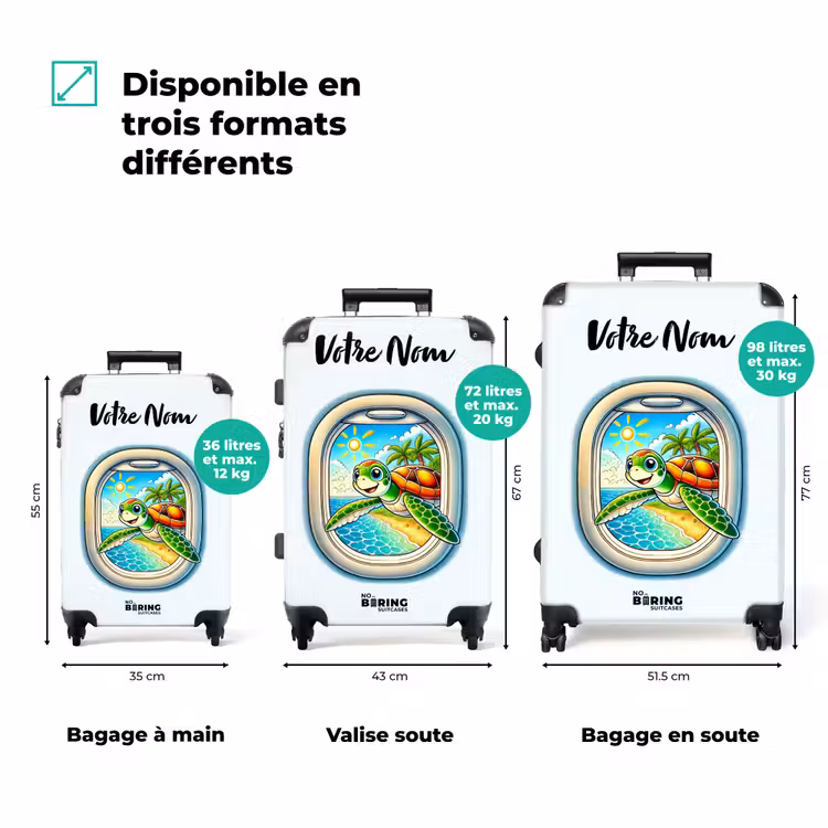 Valise avec nom - Tortue tropicale — 3