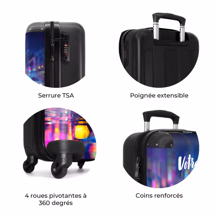 Valise avec nom - Voiture de nuit au néon — 8