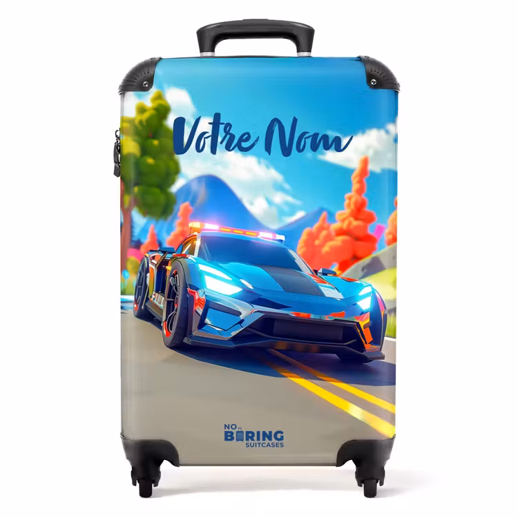 Valise avec nom - Voiture de vitesse Sirène — 1
