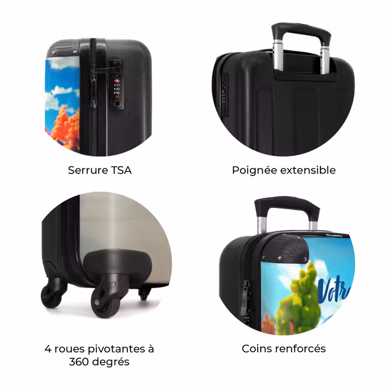 Valise avec nom - Voiture de vitesse Sirène — 8