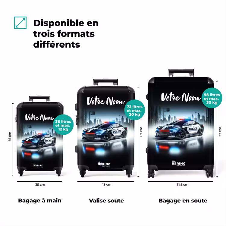 Valise avec nom - Voiture électrique de la police — 3
