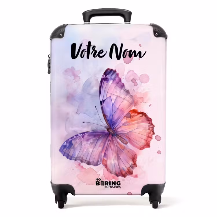 Valise avec nom - Aquarelle aurore — 1