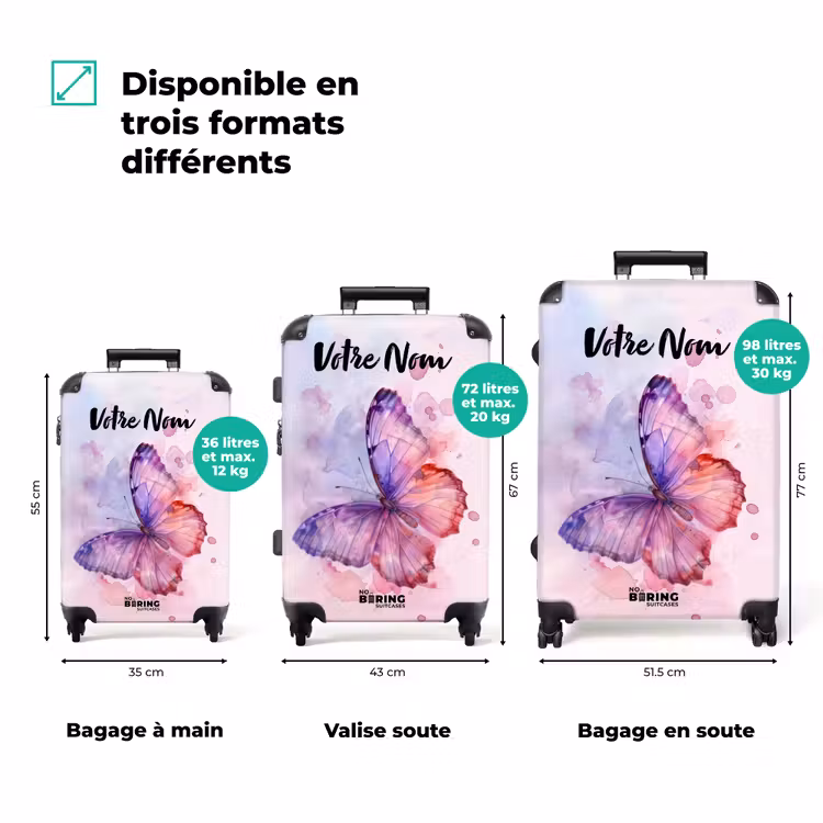 Valise avec nom - Aquarelle aurore — 3
