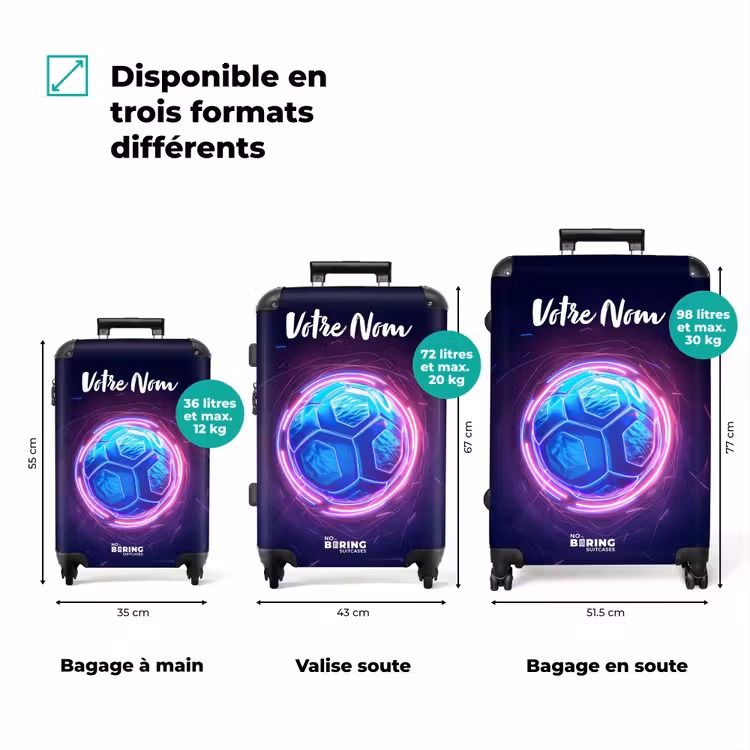 Valise avec nom - Boule de néon — 3