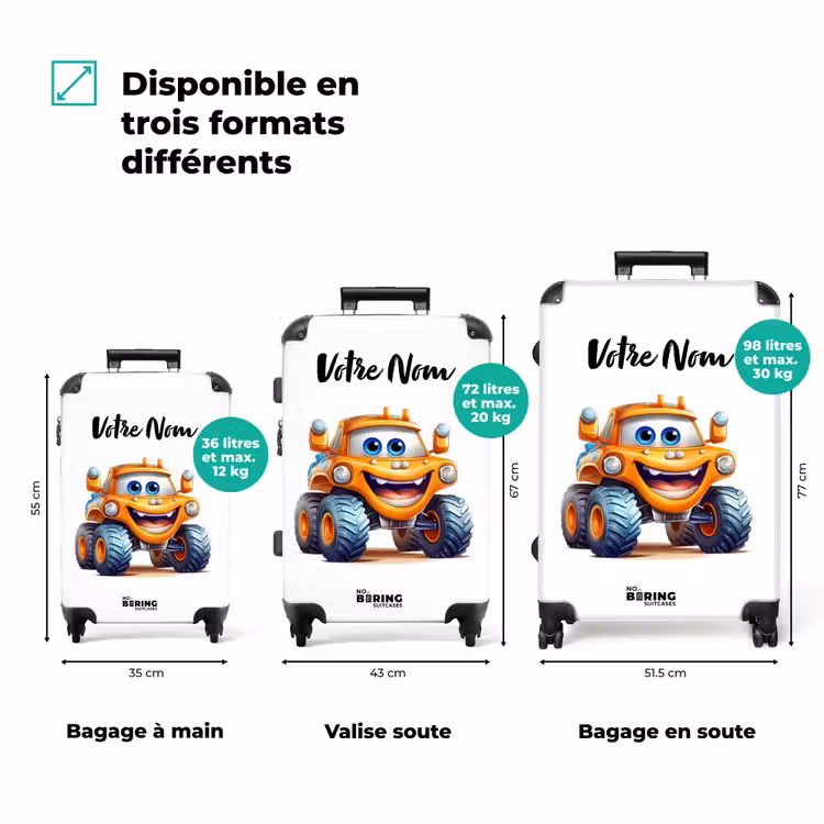 Valise avec nom - Camion monstre Martin — 3