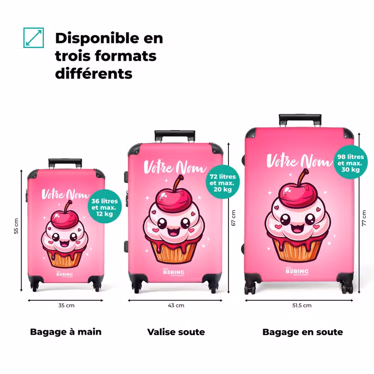 Valise avec nom - Cupcake de Carrie — 3