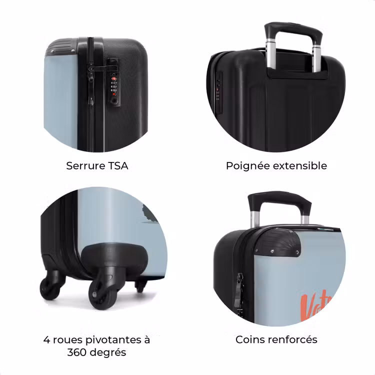 Valise avec nom - Déclencher un fond bleu rouge — 8