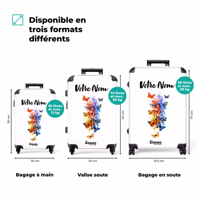 Valise avec nom - Essaim de papillons — 3