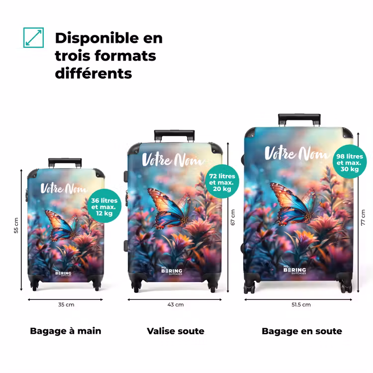 Valise avec nom - Fleurs de papillon — 3