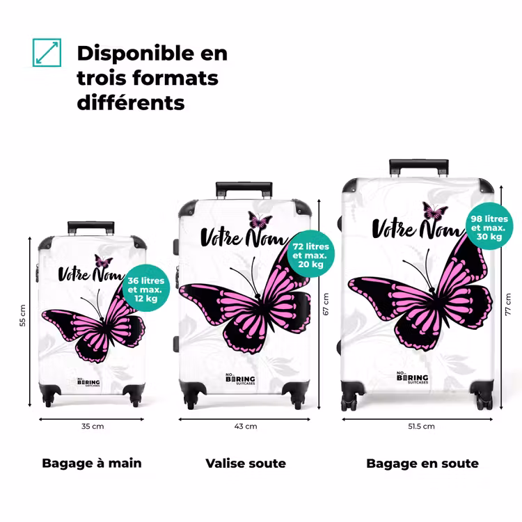 Valise avec nom - Monarque magenta — 3