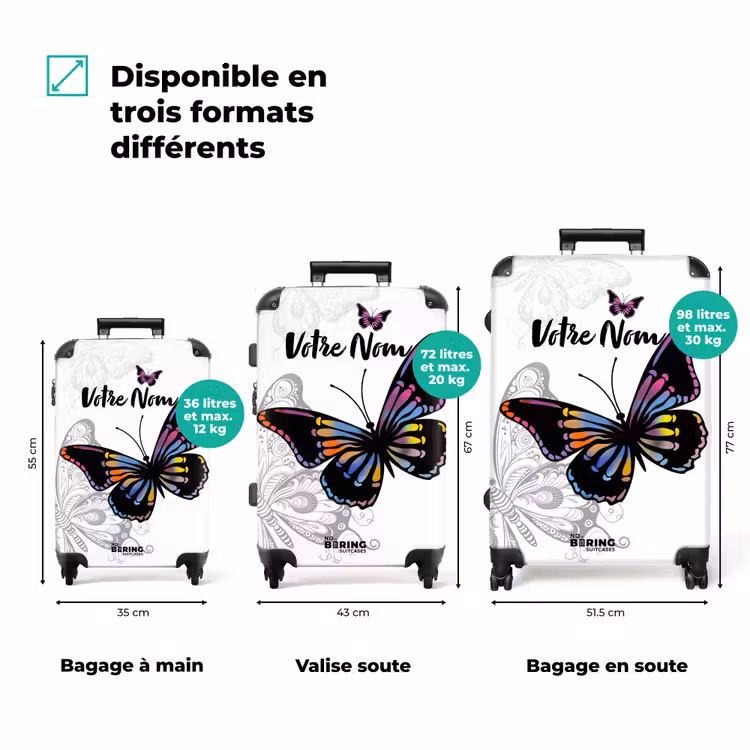 Valise avec nom - Papillon pétale — 3