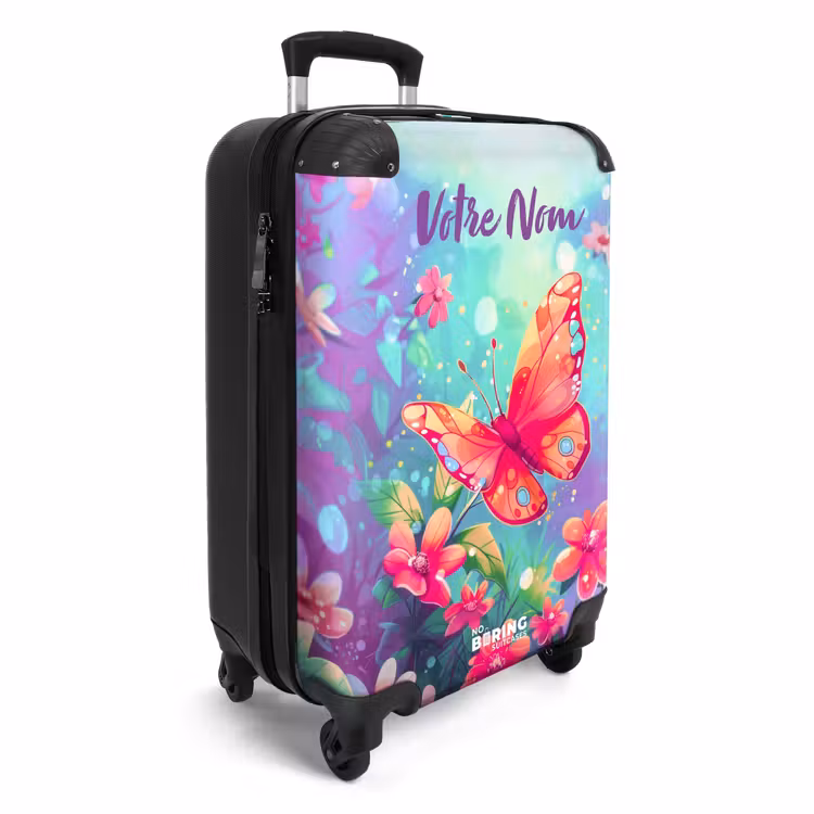 Valise avec nom - Superbe papillon — 2