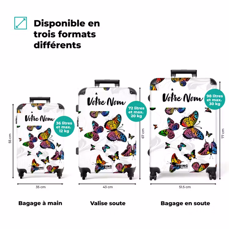 Valise avec nom - Tempête de papillons — 3