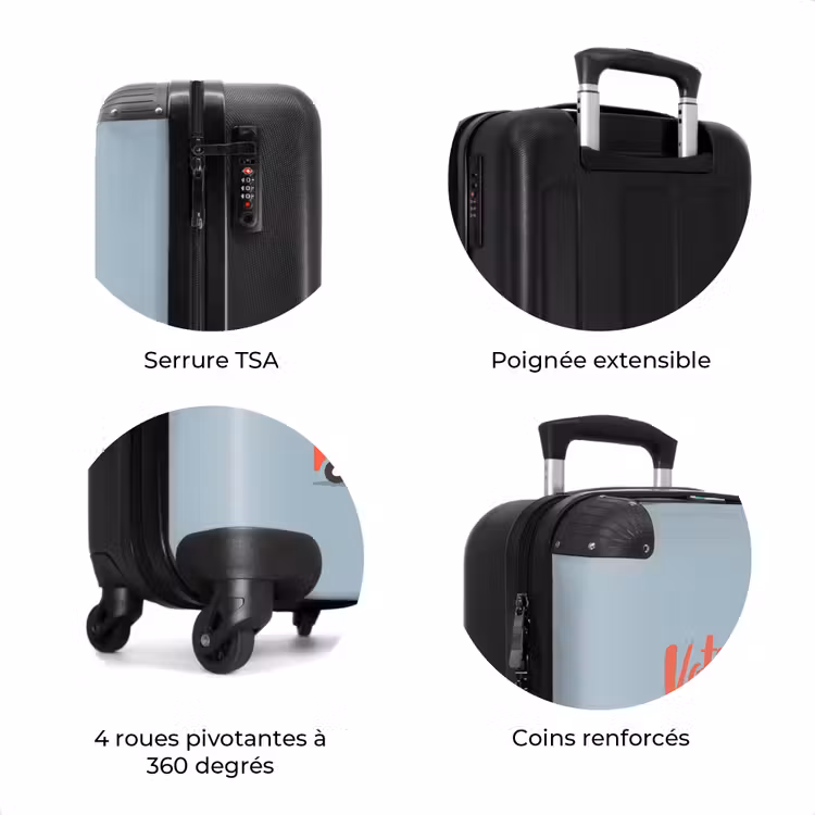 Valise avec nom - Véhicule d'incendie sur fond bleu — 8