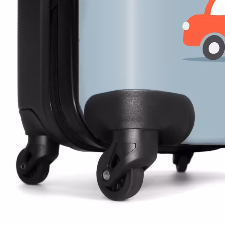 Valise avec nom - Voiture rouge fond bleu — 7