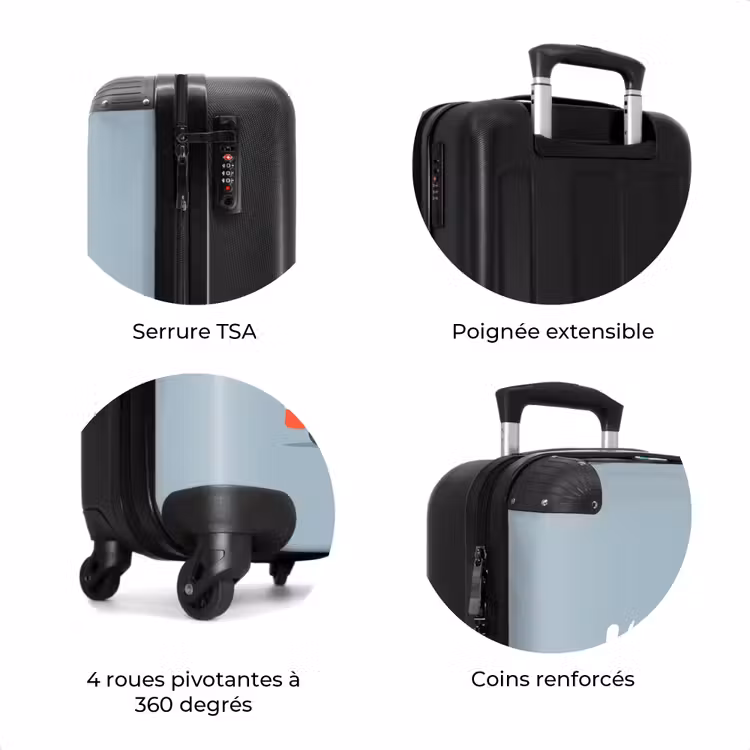 Valise avec nom - Voiture rouge fond bleu — 8
