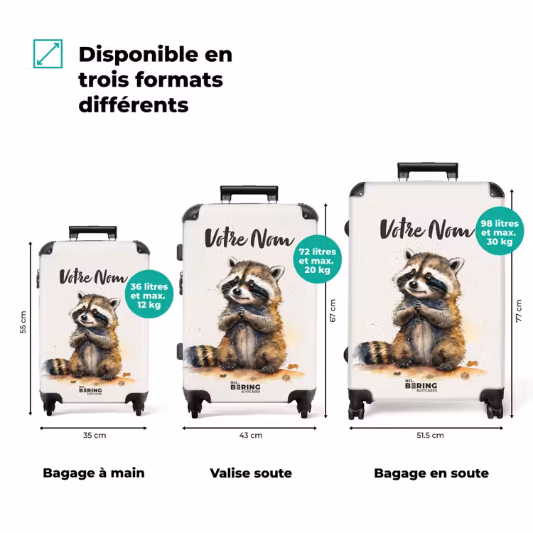 Valise avec nom - Waldo raton laveur — 3