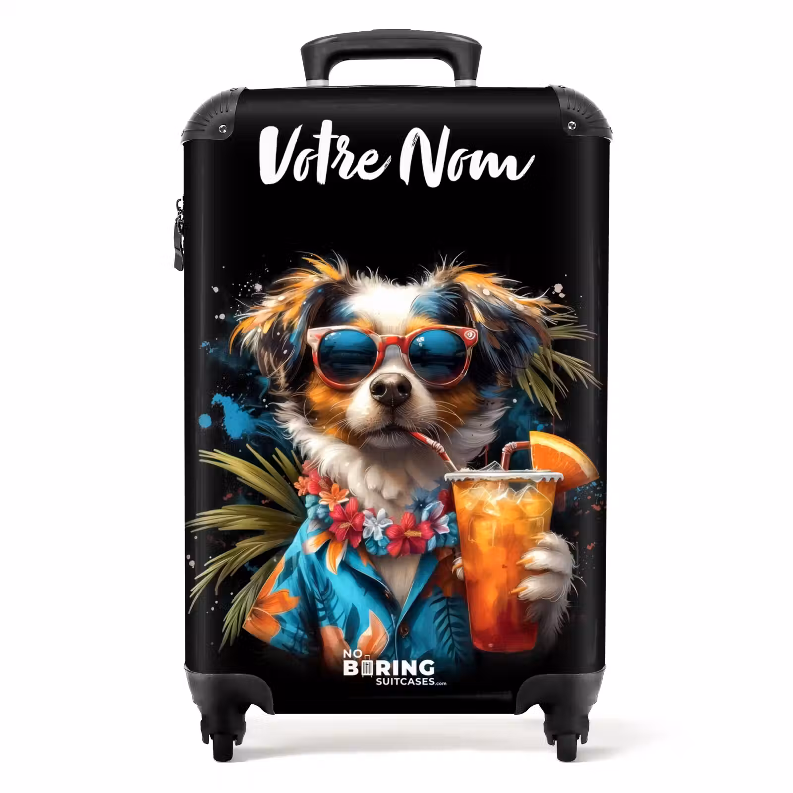 Valise avec nom - Chien dans les sphères tropicales — 1