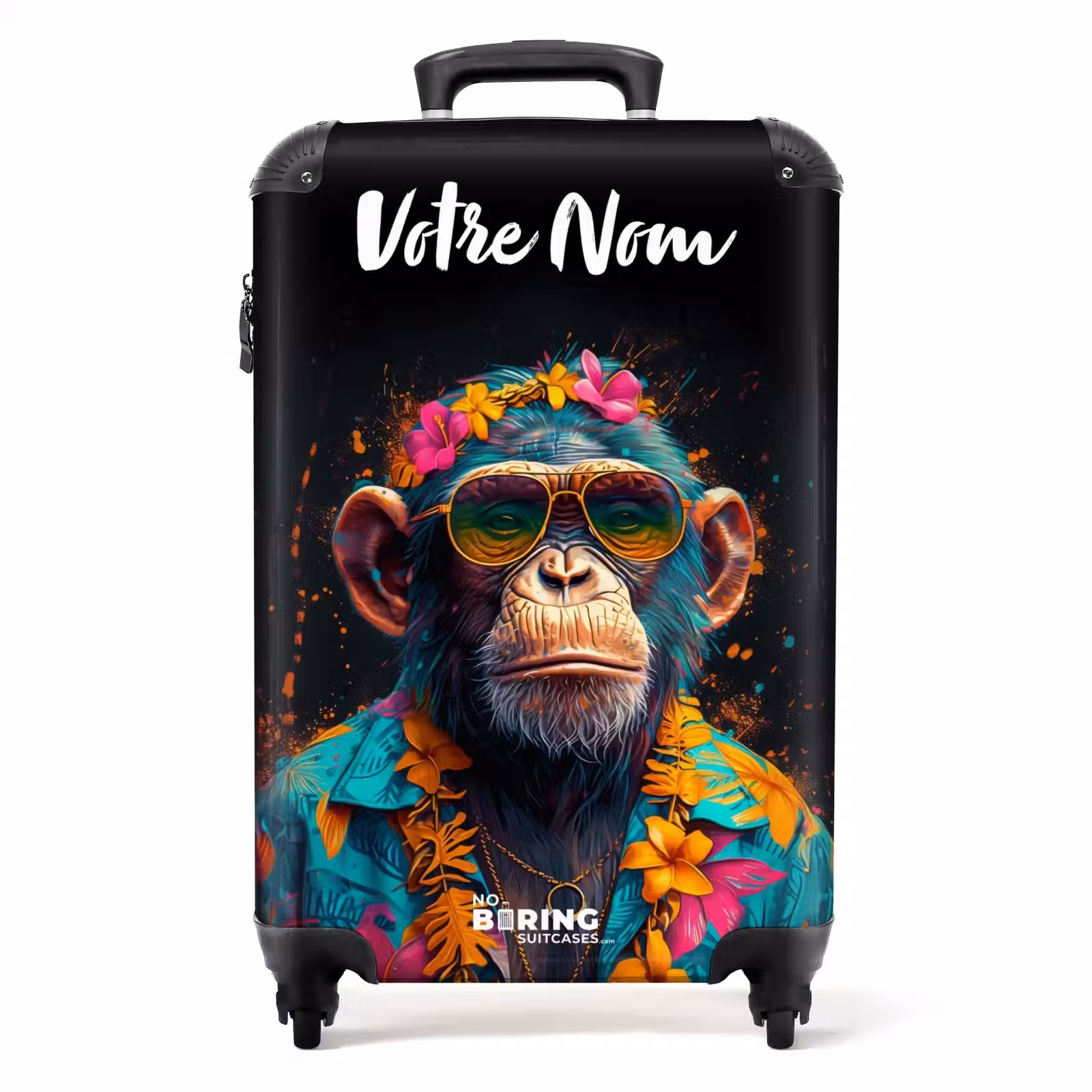 Valise avec nom - Chimpanzé avec chemisier hawaïen — 1