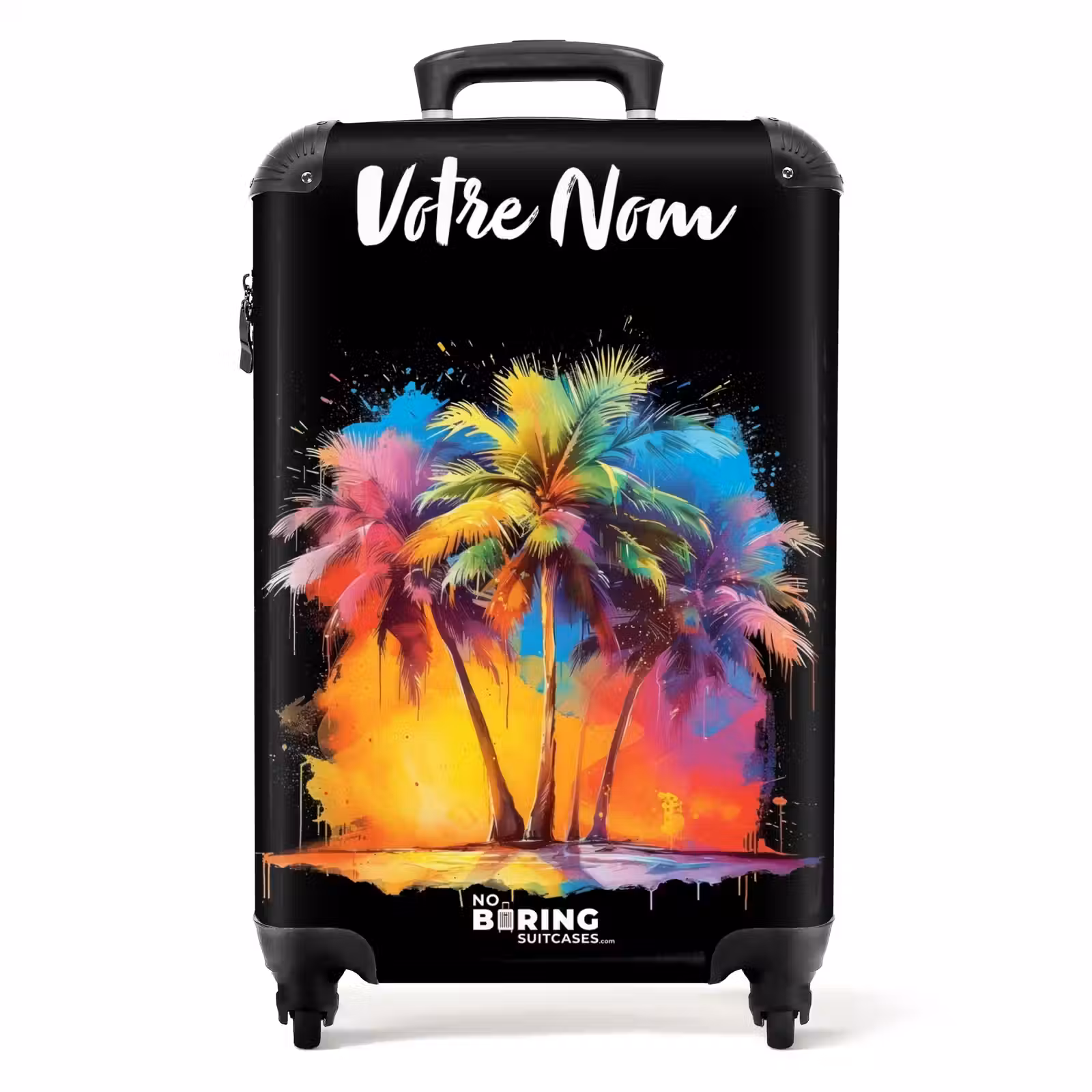 Valise avec nom - Palmiers maculés de peinture — 1