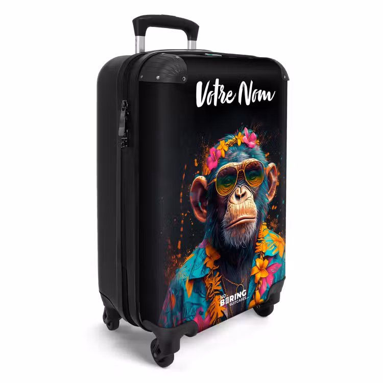 Valise avec nom - Chimpanzé avec chemisier hawaïen — 2