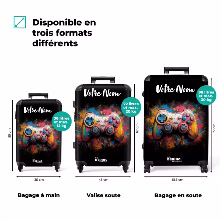 Valise avec nom - Contrôleur de jeu couvert de peinture — 3