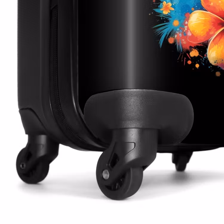 Valise avec nom - Dauphin au milieu de fleurs en graffiti — 7