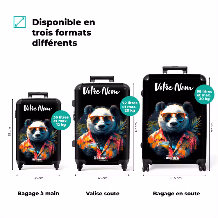 Valise avec nom - Le panda comme art de rue tropical — 3