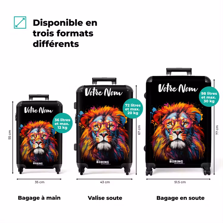 Valise avec nom - Lion coloré dans un style graffiti — 3