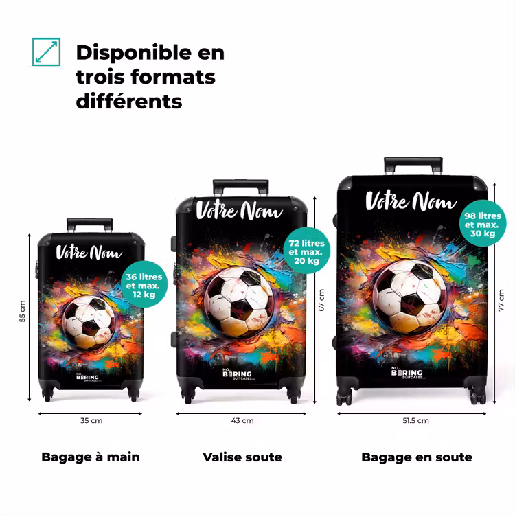 Valise avec nom - Paint blob Football — 3