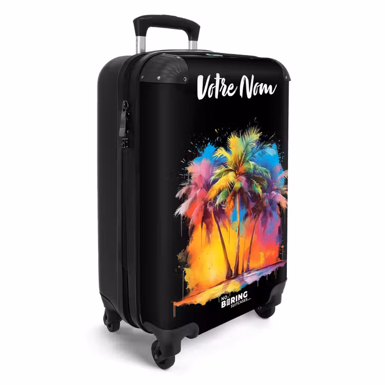 Valise avec nom - Palmiers maculés de peinture — 2
