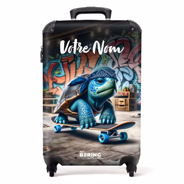 Valise avec nom - Tortue patineuse — 1