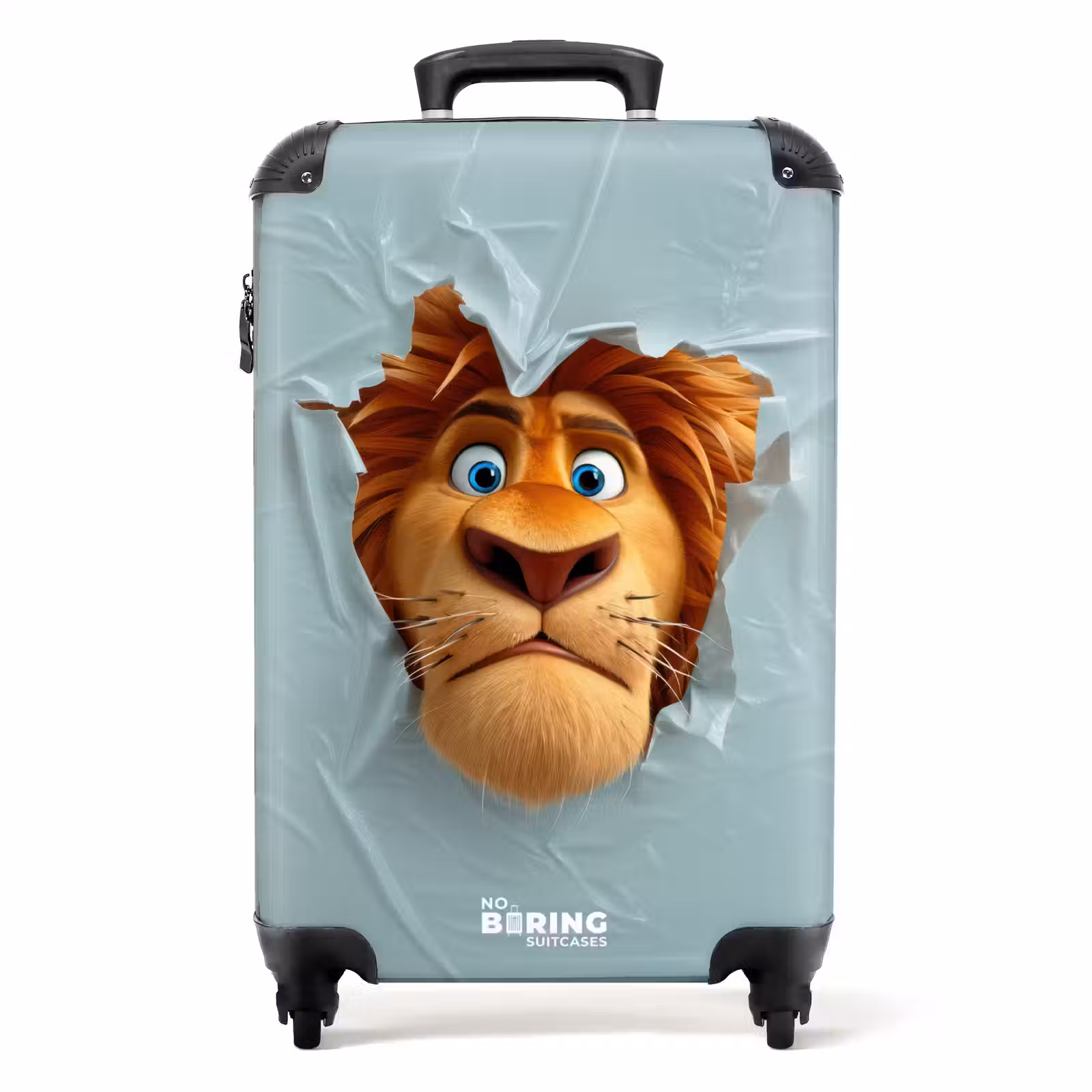 Valise - Lion à la crinière orange à travers un mur en plastique — 1