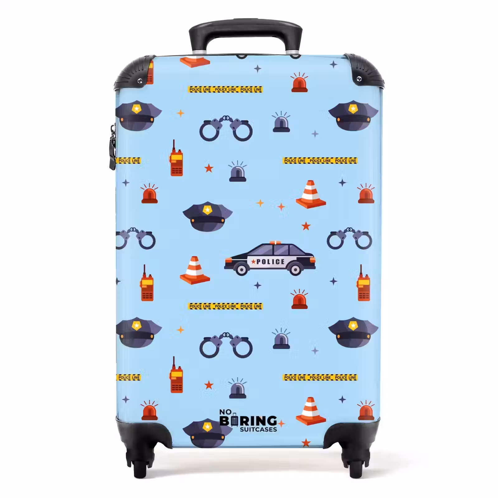 Valise - Motif de police et de sécurité sur fond bleu clair — 1