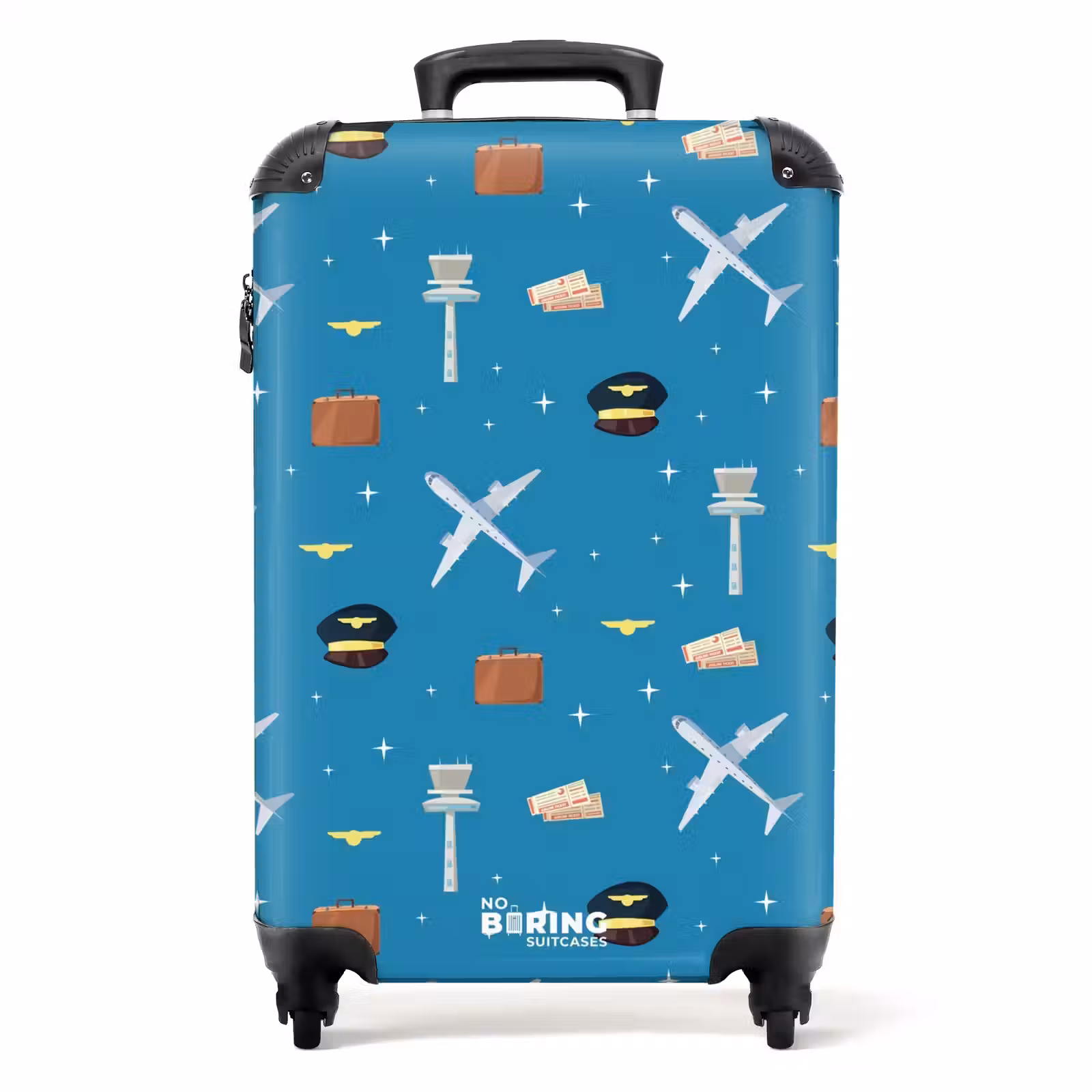 Valise - Thème de l'aviation avec des avions sur fond bleu — 1