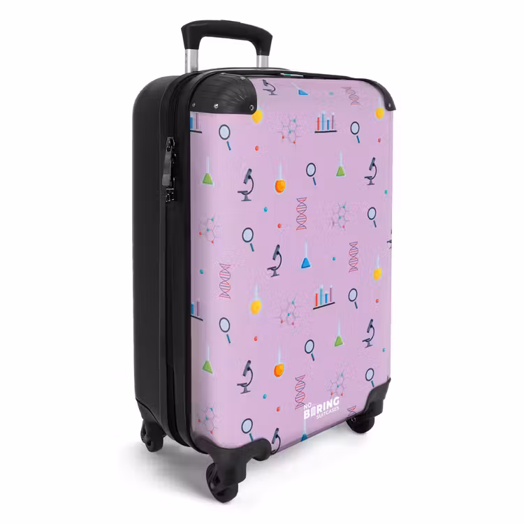 Valise - Motif de laboratoire et de science sur fond violet — 2