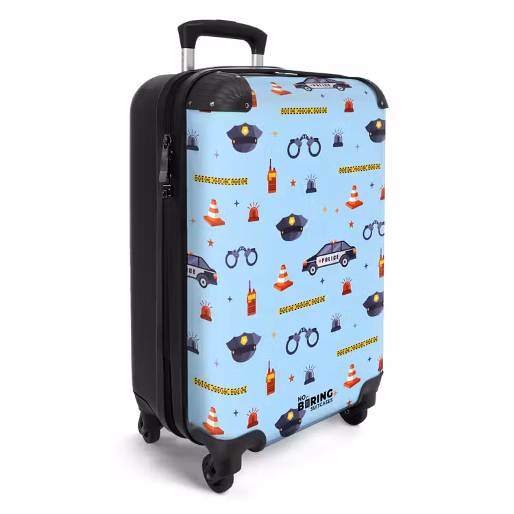 Valise - Motif de police et de sécurité sur fond bleu clair — 2