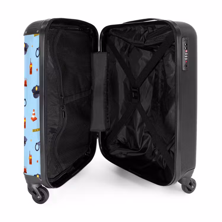 Valise - Motif de police et de sécurité sur fond bleu clair — 5