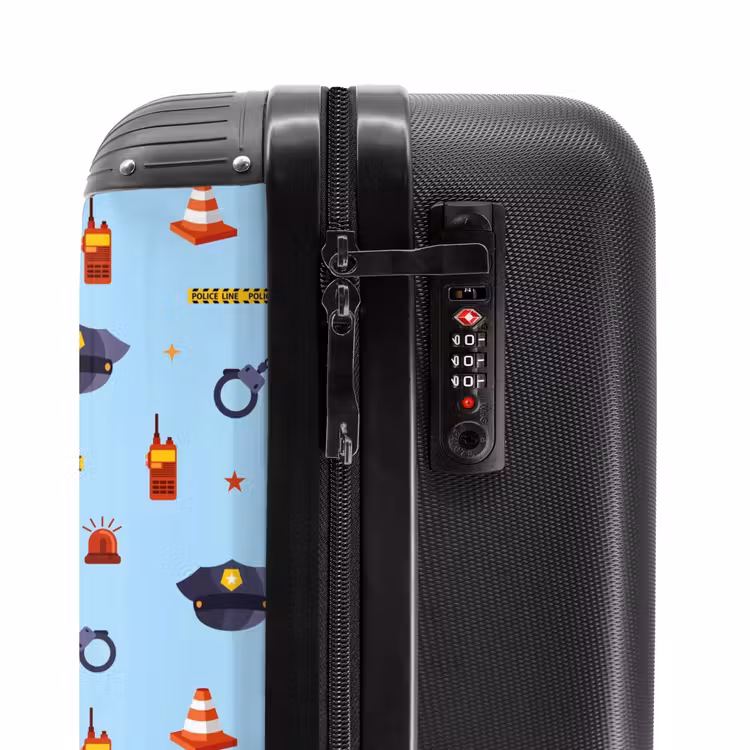 Valise - Motif de police et de sécurité sur fond bleu clair — 6