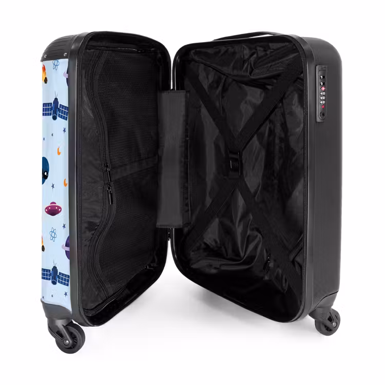 Valise - Motif d'espace et d'extraterrestre sur fond bleu clair — 5