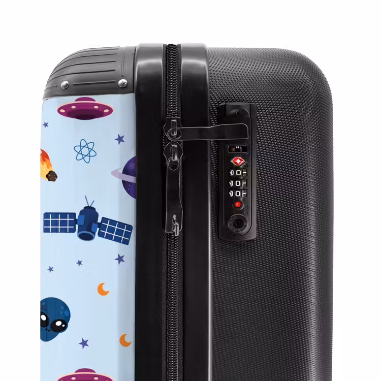 Valise - Motif d'espace et d'extraterrestre sur fond bleu clair — 6