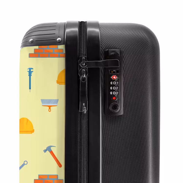 Valise - Motif d'outils de construction sur fond jaune clair — 6