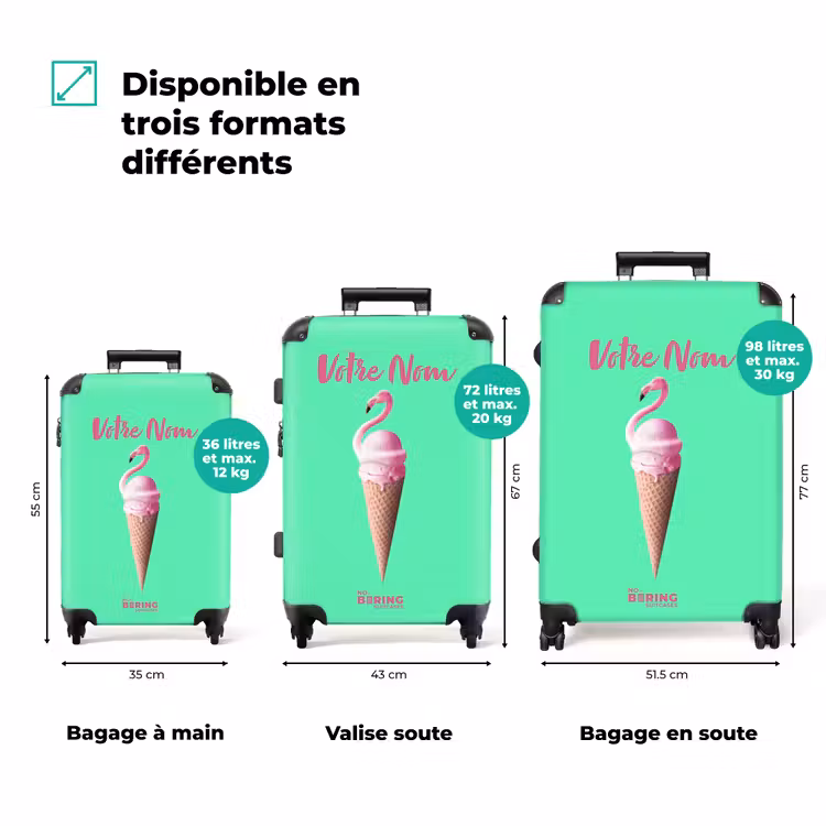 Valise avec nom - Cône flamant — 3